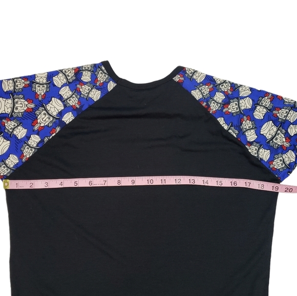 LuLaRoe Uncle Sam Print Raglan Shirt Size Small Long Sleeved July 4 Patriotic - Picture 12 of 12
